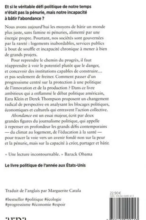 Abondance. Comment bâtir l'avenir que nous désirons, Ezra Klein
