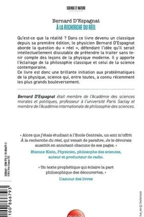 A la recherche du réel, Bernard d' Espagnat