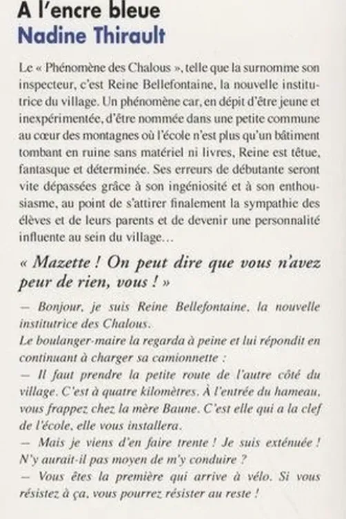 A l'encre bleue, Nadine Thirault
