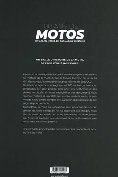 100 ans de motos. Les motos qui ont marqués l'histoire, Glénat