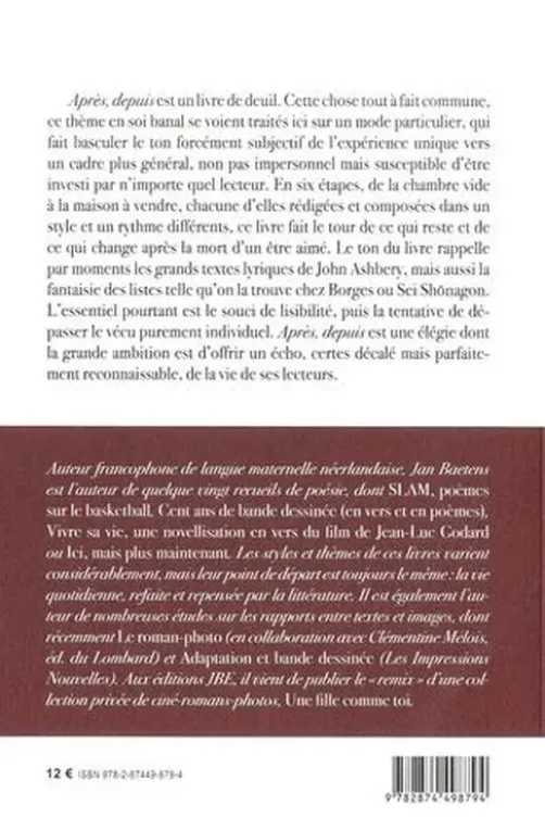 Après, depuis, Jan Baetens
