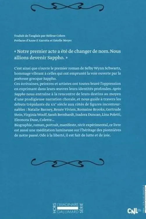 Après Sappho, Selby Wynn Schwartz