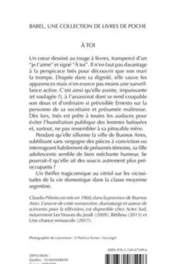 A toi, Claudia Pineiro