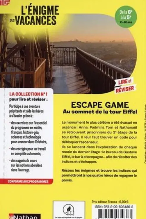 Au sommet de la Tour Eiffel. De la 6e à la 5e, Sophie Adriansen