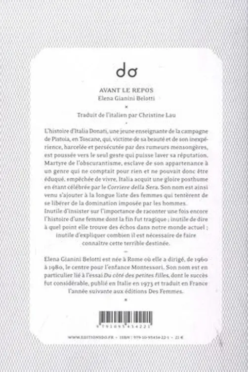 Avant le repos, Eléna Gianini Belotti