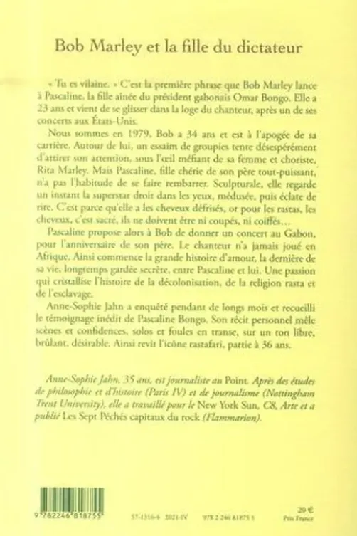 Bob Marley et la fille du dictateur, Anne-Sophie Jahn