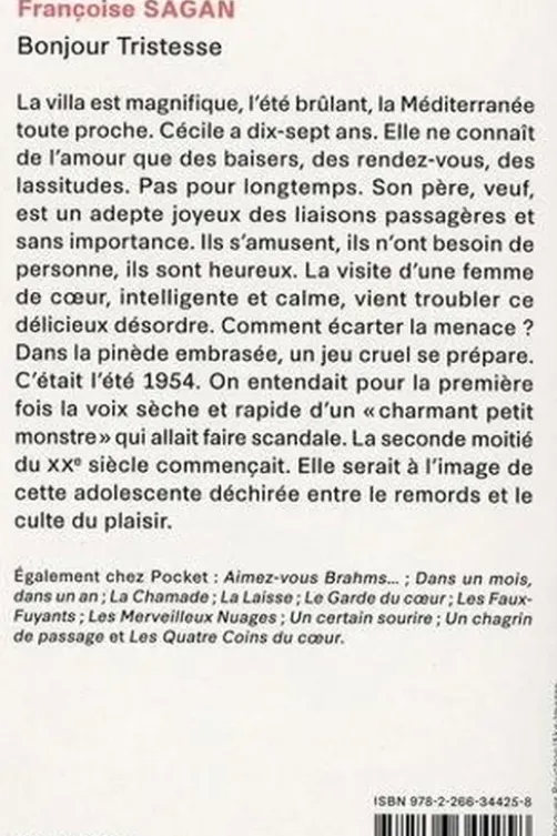 Bonjour tristesse, Françoise Sagan