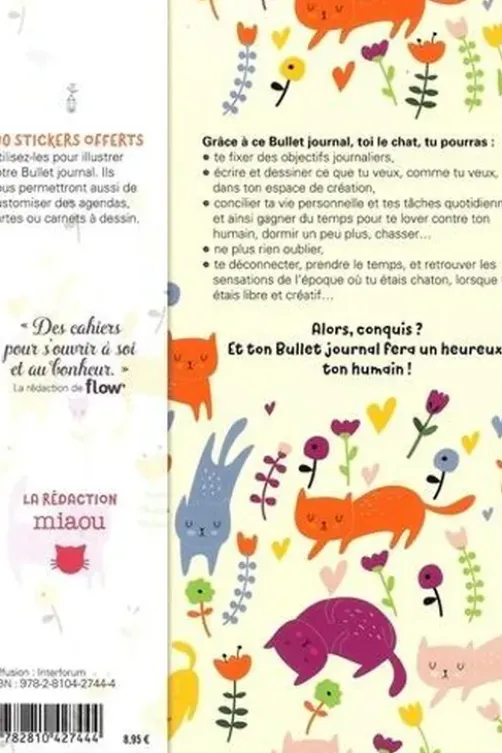 Bullet journal de mon chat. Avec 100 stickers pour suivre les progrès de votre chat, Miaou