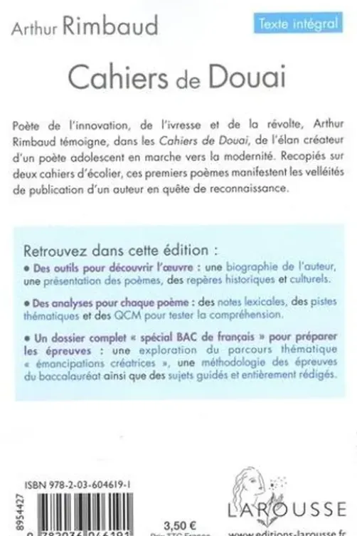 Cahiers de Douai, Arthur Rimbaud