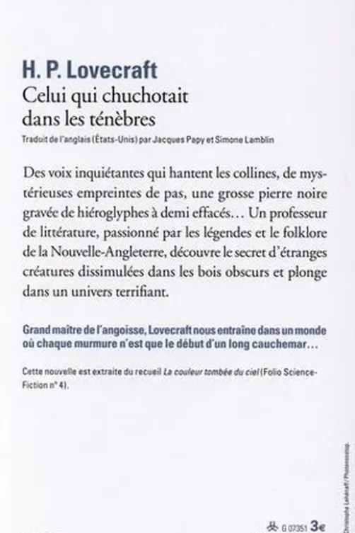 Celui qui chuchotait dans les ténèbres, Howard Phillips Lovecraft