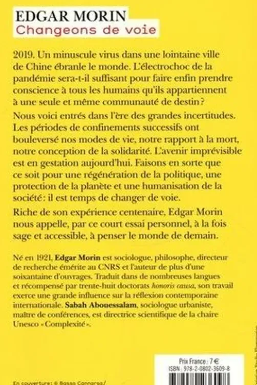 Changeons de voie. Les leçons du coronavirus, Edgar Morin