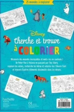 Cherche et trouve à colorier. 25 mondes à explorer, Disney
