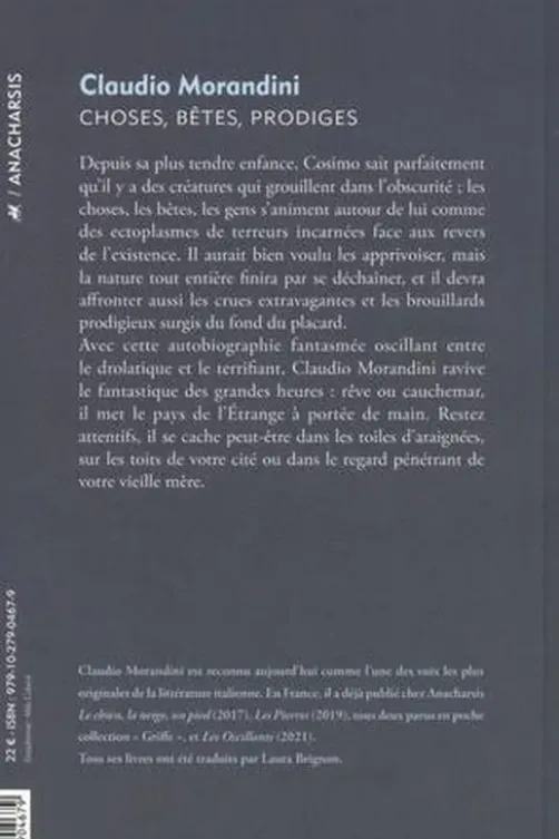 Choses, bêtes, prodiges, Claudio Morandini