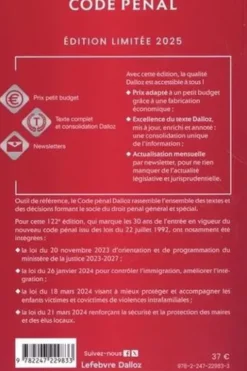 Code pénal annoté. Edition limitée, Edition 2025, Yves Mayaud