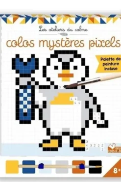 Colos mystères pixels. Avec un pinceau et une palette de peinture, Deux Coqs d'or