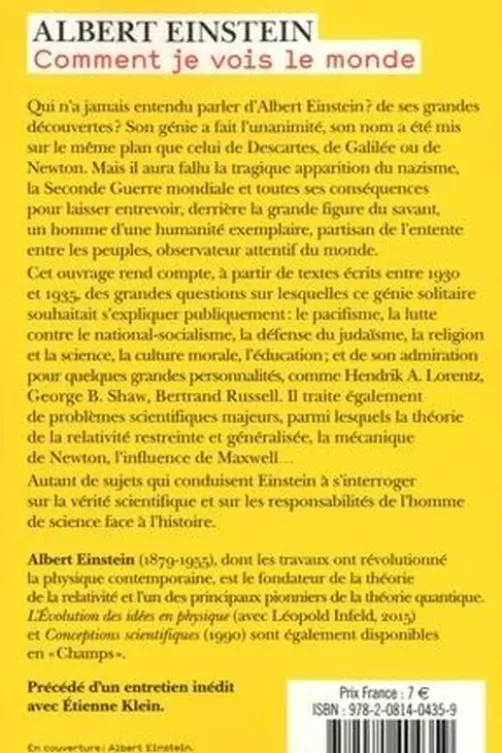 Comment je vois le monde, Albert Einstein
