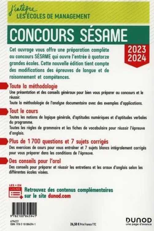 Concours Sésame. Tout-en-un, Edition 2023-2024, Marie-Virginie Speller