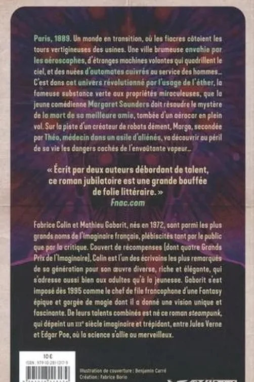 Confessions d'un automate mangeur d'opium, Fabrice Colin