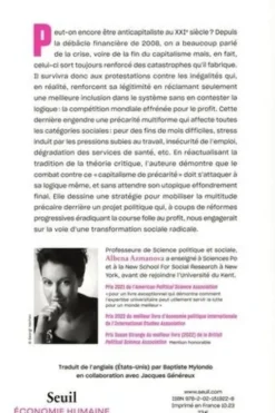 Contre la précarité. L'anticapitalisme du XXIe siècle, Albena Azmanova