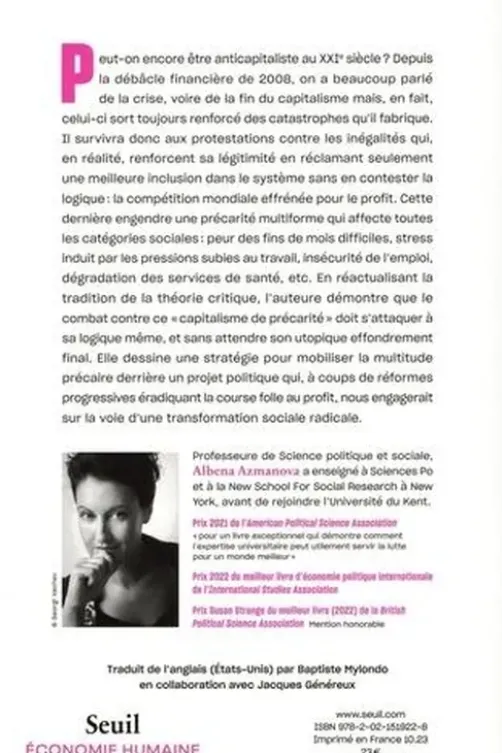 Contre la précarité. L'anticapitalisme du XXIe siècle, Albena Azmanova