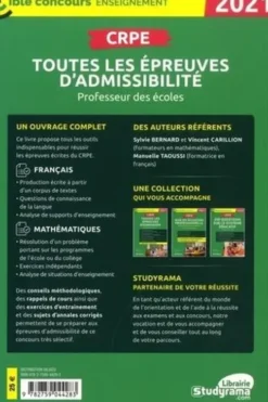 CRPE toutes les épreuves d'admissibilité. Edition 2021, Sylvie Bernard