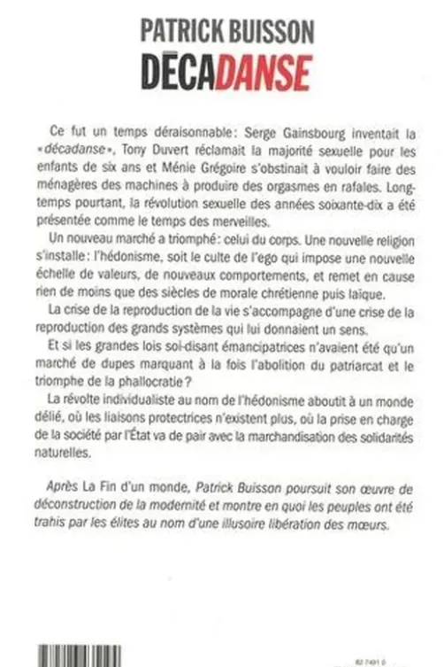 Décadanse. De l'Homo oeconomicus à l'Homo eroticus, Patrick Buisson