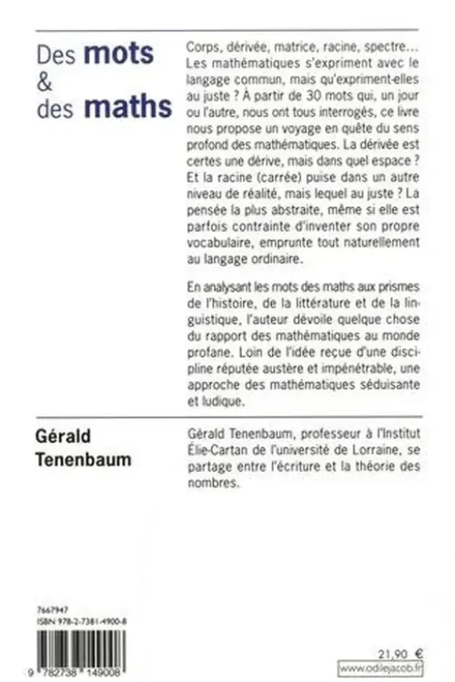 Des mots & des maths, Gérald Tenenbaum