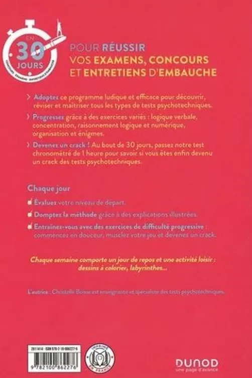 Devenez un crack des tests psychotechniques en 30 jours, Christelle Boisse