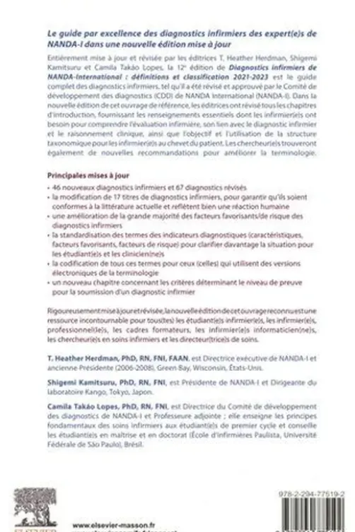 Diagnostics infirmiers. Définitions et classification. Edition 2021-2023, Nanda International