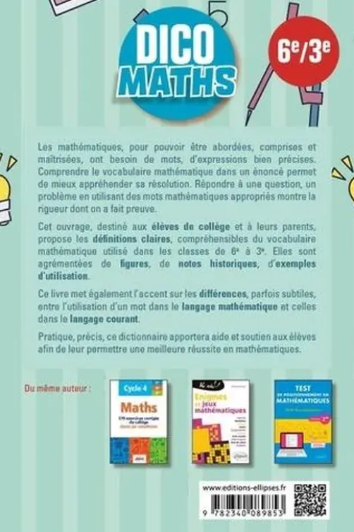 Dico maths 6e-3e, Christophe Poulain