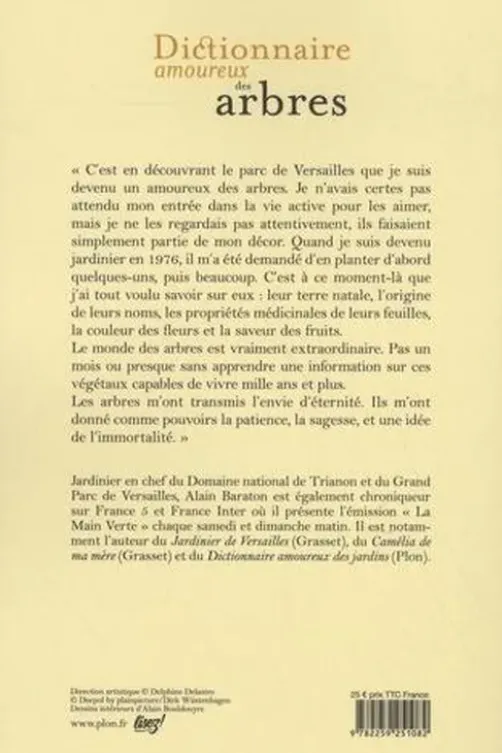Dictionnaire amoureux des arbres, Alain Baraton