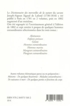 Dictionnaire des merveilles de la nature. Hommes extraordinaires, Joseph-Aignan Sigaud de Lafond