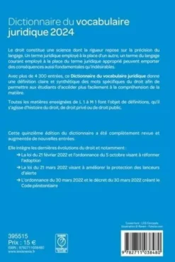 Dictionnaire du vocabulaire juridique. Edition 2024, Rémy Cabrillac