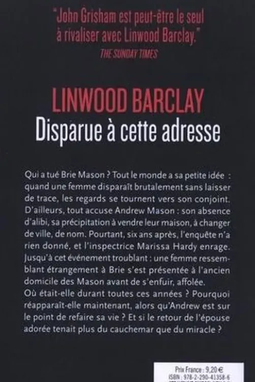 Disparue à cette adresse, Linwood Barclay