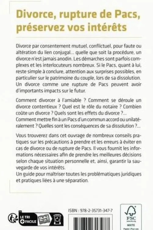 Divorce, rupture du Pacs, préservez vos intérêts. Edition 2024, Rosine Maiolo