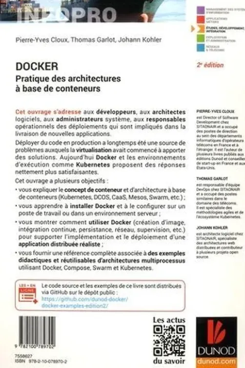 Docker. Pratique des architectures à base de conteneurs, 2e édition, Pierre-Yves Cloux