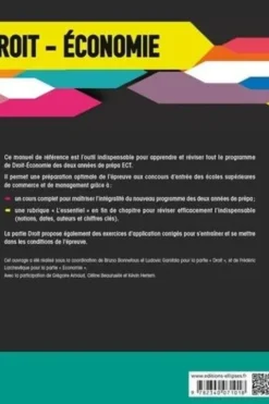 Droit, économie - Cours et Exercices d'application corrigés. Prépas ECT 1re et 2e années, Edition 2022, Bruno Bonnefous