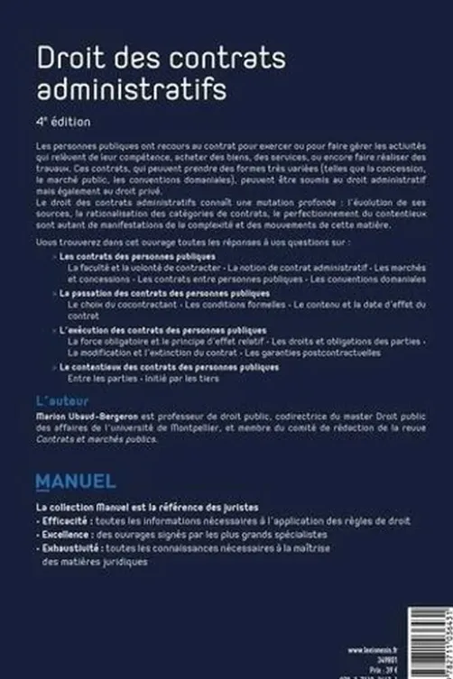Droit des contrats administratifs. 4e édition, Marion Ubaud-Bergeron