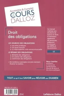 Droit des obligations. 16e édition, Rémy Cabrillac