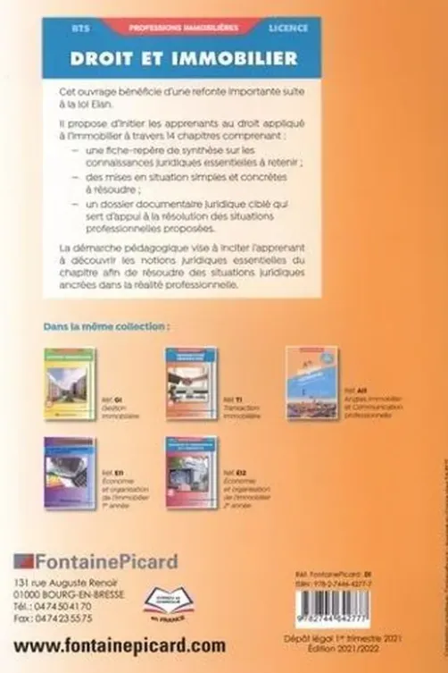 Droit et immobilier BTS professions immobilières / Licence, Valérie Barruet