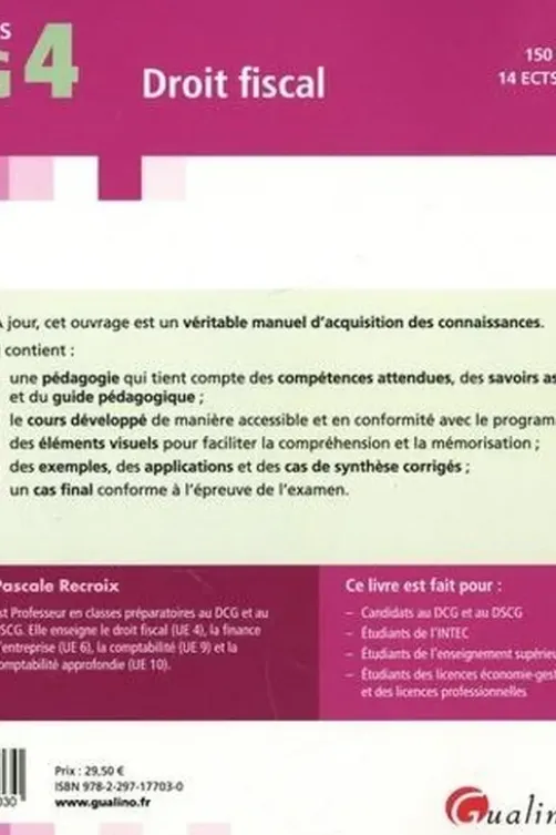 Droit fiscal DCG 4. Edition 2022-2023, Pascale Recroix