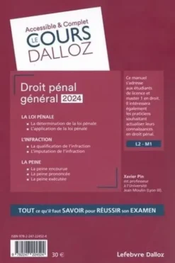 Droit pénal général. Edition 2024, Xavier Pin
