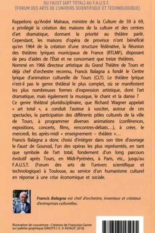 Du Faust (art total) au F.A.U.S.T. Mes combats pour un humanisme culturel, Francis Balagna