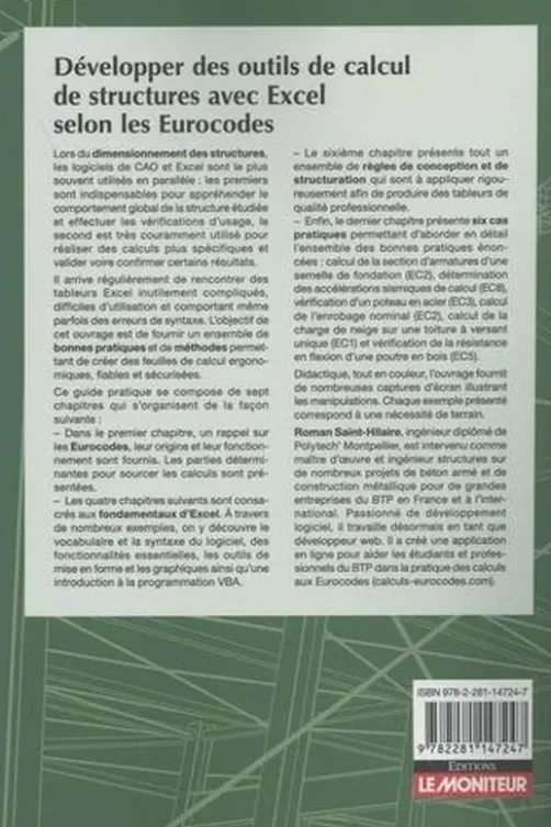 Développer vos outils de calcul de structures avec Excel selon les Eurocodes, Roman Saint-Hilaire
