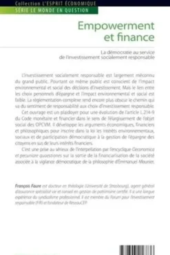 Empowerment et finance. La démocratie au service de l'investissement socialement responsable, François Faure