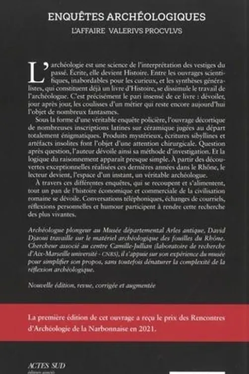 Enquêtes archéologiques. L'affaire Valerius Proculus, David Djaoui