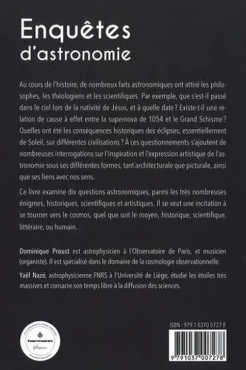 Enquêtes d'astronomie, Dominique Proust
