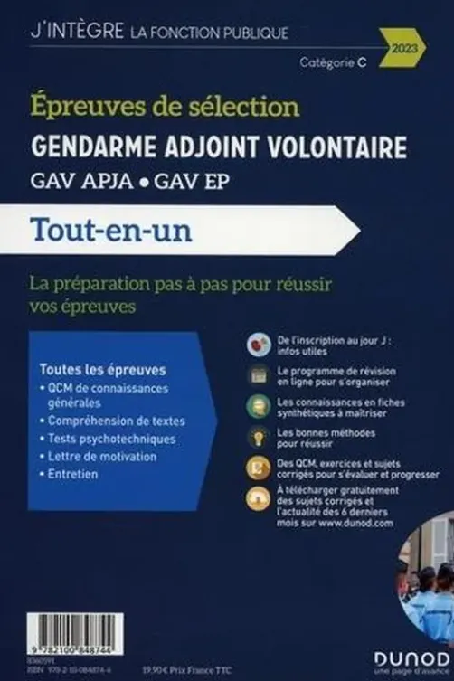 Epreuves de sélection Gendarme adjoint volontaire. GAV APJA - GAV EP, Edition 2023, Benoît Priet