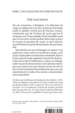 Etre sans destin, Imre Kertész