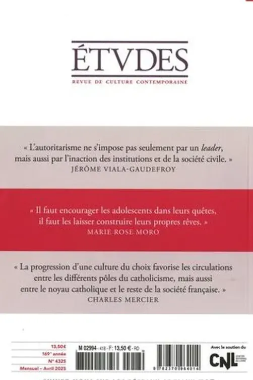 Etudes N° 4325, avril 2025, François Euvé
